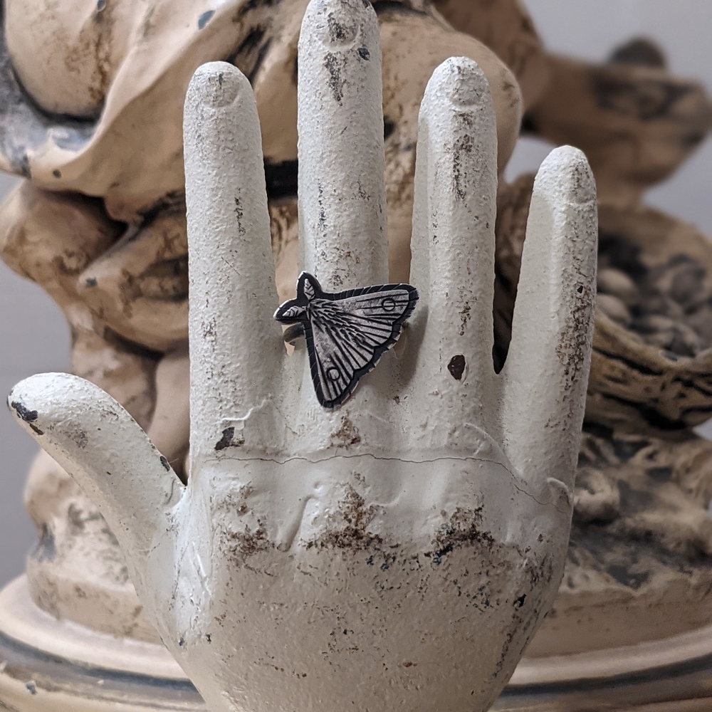 Little Silver Moth Ring